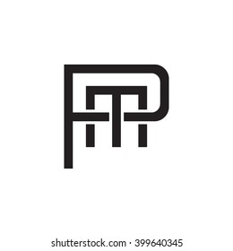 letter P and M monogram logo black
