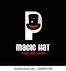 Letter P Magician Logo Design Template Inspiration, Vector Illustration.