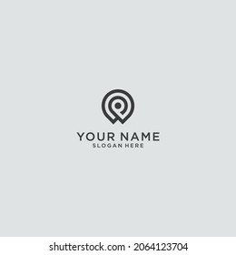 letter P map creative icon logo design vector