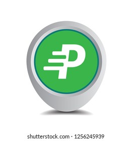 letter P and map pin. logo concept. Designed for your web site design, logo, app, UI