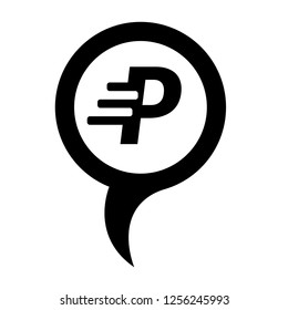 letter P and map pin. logo concept. Designed for your web site design, logo, app, UI