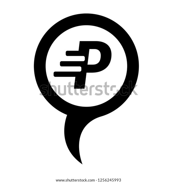 letter P and map pin. logo concept.\
Designed for your web site design, logo, app,\
UI