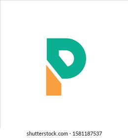 Letter P mark logo with flat design concept