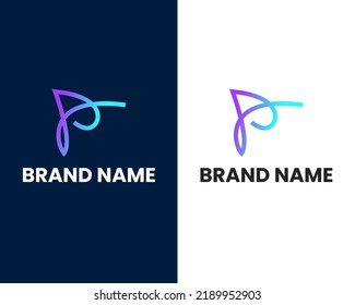 letter p mark modern logo design template