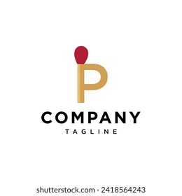 
Letter P Match Stick logo icon vector template.eps