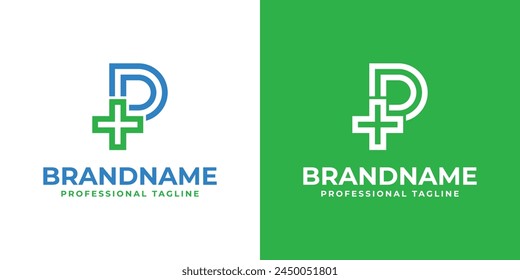 Letter P Medical Cross Modern Logo, suitable for business related to Medical Cross or Pharmacy with P initial