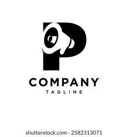 Letter P Megaphone Logo Icon Vector