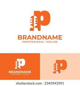 Letter P Microphone Logo, suitable for business related to Microphone with P initial.