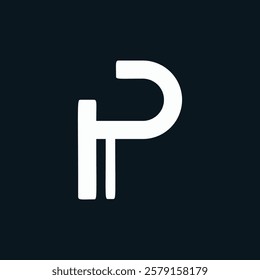 Letter P Minimal Business Logo With 3D Cut with Line | P Letter Typography Symbol