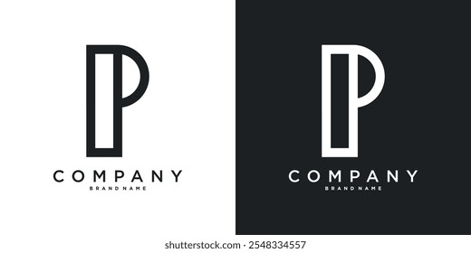 Letter P minimal logo icon design template elements. Premium Vector