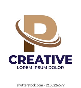 Letra P con ilustración mínima del logotipo moderno, fuente del logotipo creativo del futuro digital urbano minimalista