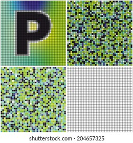 Letter P (mixed mosaic with empty cells)