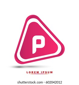 Letter P. Modern concept. elegant and simple typographic. Gradient pink