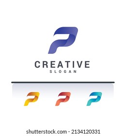 Letter P modern creative logo