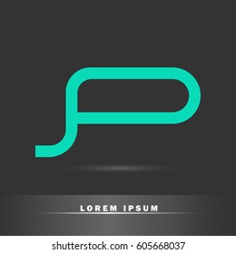 Letter P. Modern and elegant typographic for your business