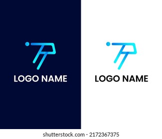 plantilla de diseño de logotipo moderno de letras I y p