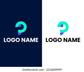letter p modern logo design template
