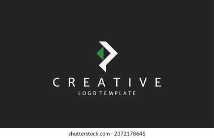 Elementos de la plantilla de diseño de logotipo moderno de la carta P