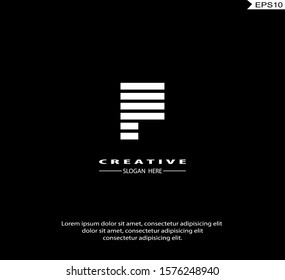 Letter P modern Logo icon monogram design. Vector graphic design template element. black background.