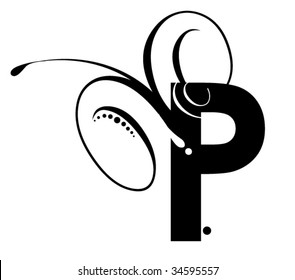 Letter P - Modern Swirl