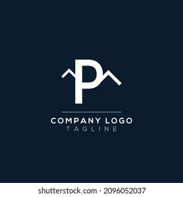 Letter P Monogram Alphabet With The Mountain Peak. Mountain Logo Sign Symbol. Modern Vector Logo Design For The Business, And Company Identity.