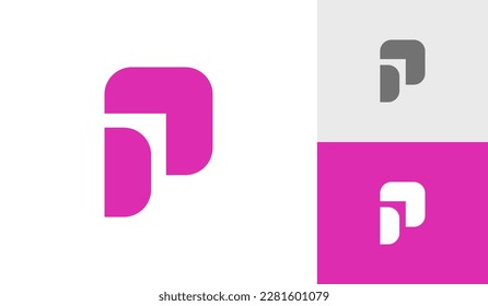 Letter P monogram with arrow symbol logo design vector