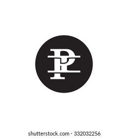 letter I and P monogram circle logo