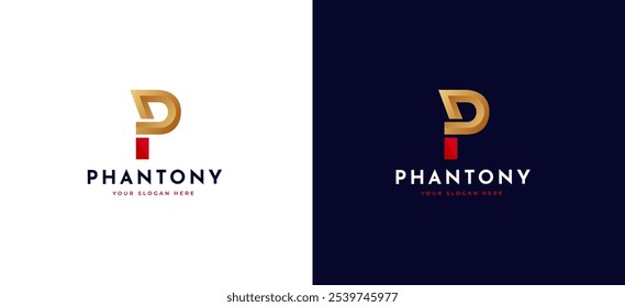 Letter P Monogram Initial Vector Logo. Gold Luxury Letter P Logo Design Concept. Initial Symbol for Corporate Business Identity. Alphabet vector element