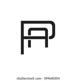 letter P and A monogram logo black