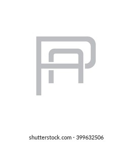 letter P and A monogram logo gray