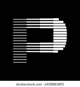 Ilustración del icono del logotipo de P Letter Lines