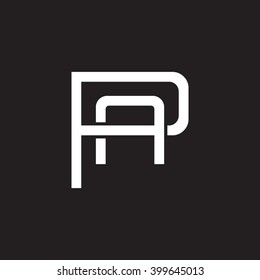 letter P and A monogram logo white black background