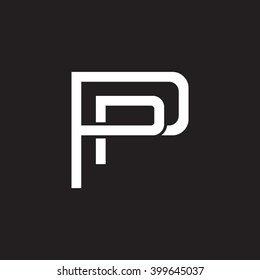 letter P and P monogram logo white black background