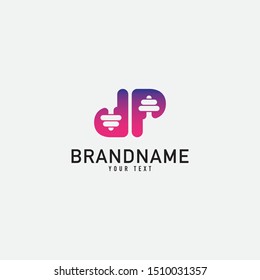 Letter P monogram minimalist style vector emblem. With barbell logo design graphic template. Love fitness logo template. fitness vector logo design for gym and fitness.