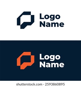 LETTER P MONOGRAM MODERN LOGO DESIGN TEMPLATE