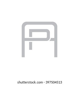 letter A and P monogram square shape logo gray