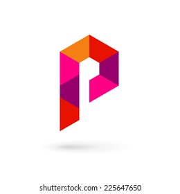 Letter P mosaic logo icon design template elements 