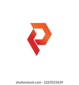 letter p motion gradient arrow hexagon logo vector 