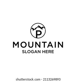 Letter P Mountain Logo Design