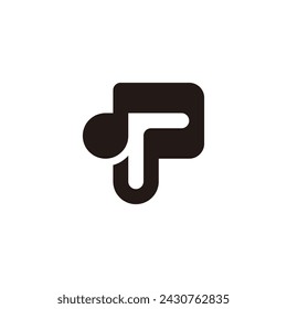 Letter-P-Musik-Logo. Buchstaben P Anfangslogovorlage mit Musiksymbol. Logo der Musik- oder Unterhaltungsindustrie