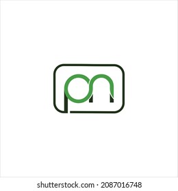 letter p n logo vector template line