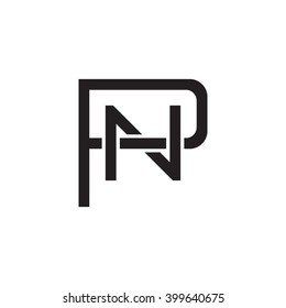 letter P and N monogram logo black