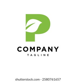 Letter P Nature Leaf Logo Icon Vector