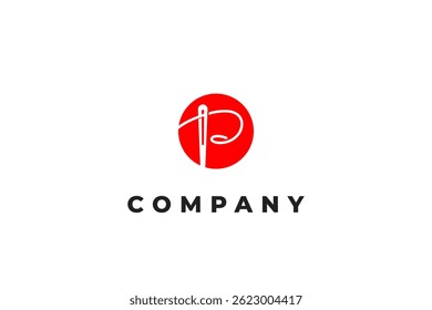 letter p needle and sewing thread taylor logo