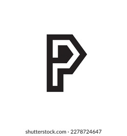 Letter P negative space modern unique logo