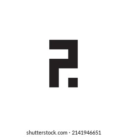Letra P número 2, símbolo cuadrado simple vector