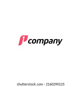 letter p and number one logo in vector illustrator