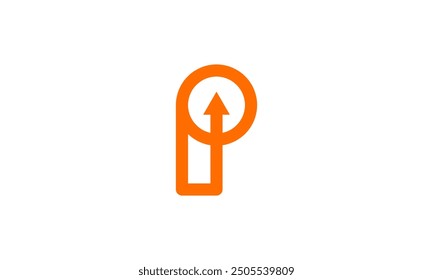 Letter P O or O P logo icon vector template design created in a abstract shape with arrow sign symbol for business identity isolated on white color background