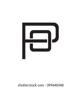 letter P and O monogram logo black