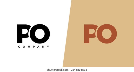 Letter P and O, PO logo design template. Minimal monogram initial based logotype.